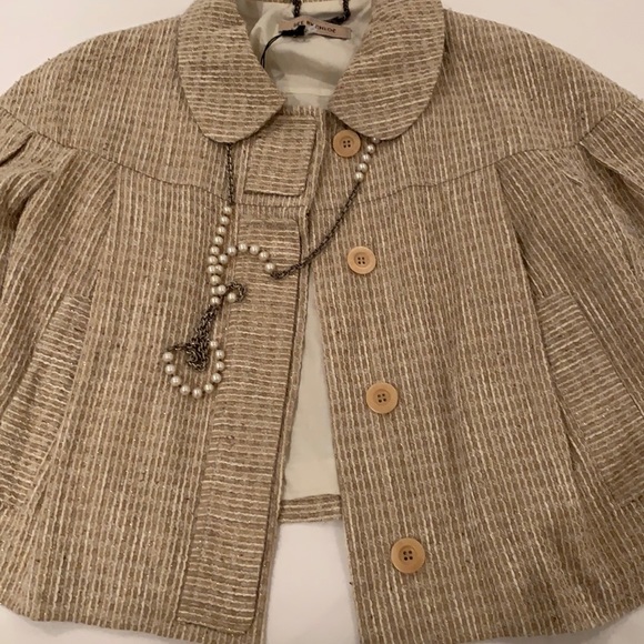 SEE BY CHLOE 60’s CHIC CROPPED METALLIC JACKET WITH 3/4 SLEEVES IN MULTI TWEED 4 - Picture 3 of 9